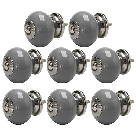 Sourcing Map 8pcs Ceramic Knobs Vintage Knobs Drawer Round Pull