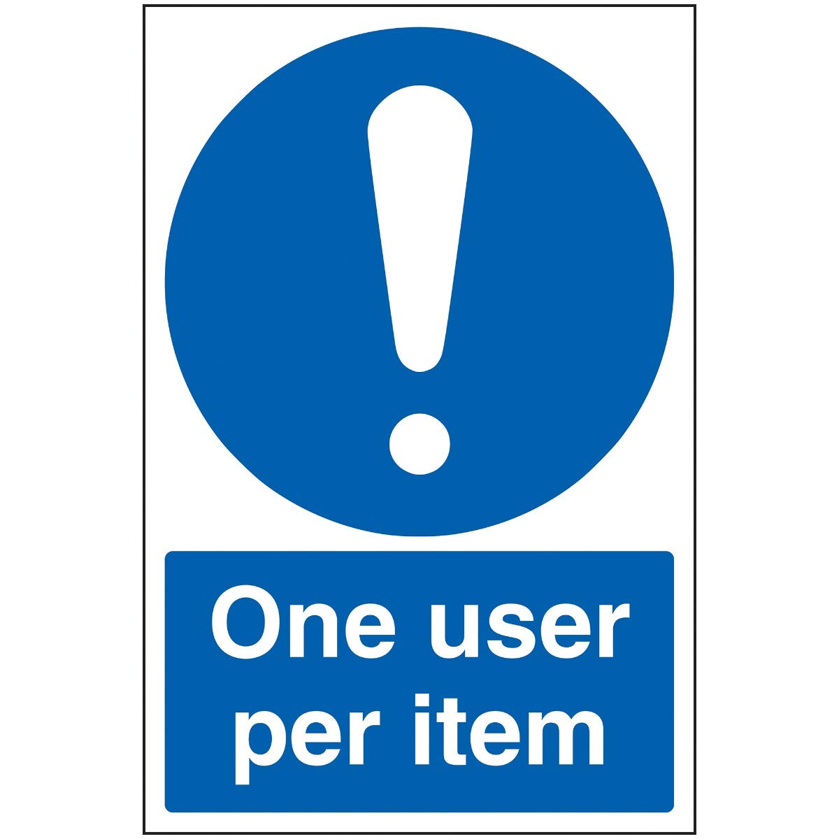 Vsafety One User Per Item - 200mm x 300mm - Self Adhesive Vinyl