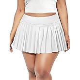 Women's Plus Size Sexy Y2K High Waist Micro Mini Pleated Skirt with Shorts for Valentine's Day, Tennis, Clubs and Raves