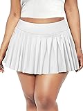Women's Plus Size Micro Mini Pleated Skirts High