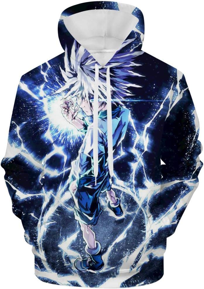 K-illua Zo-ldyck Men's Hoodie 3D Print Pullover Long Sleeve Fleece Hooded Sweatshirts