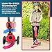SKIDEE Kick Scooters for Kids Ages 3-5(Suitable for 2-12 Year Old)Adjustable Height Foldable Scooter Removable Seat,3 LED Light Wheels, Rear Brake,Wide Standing Board,Outdoor Activities for Boys/Girls