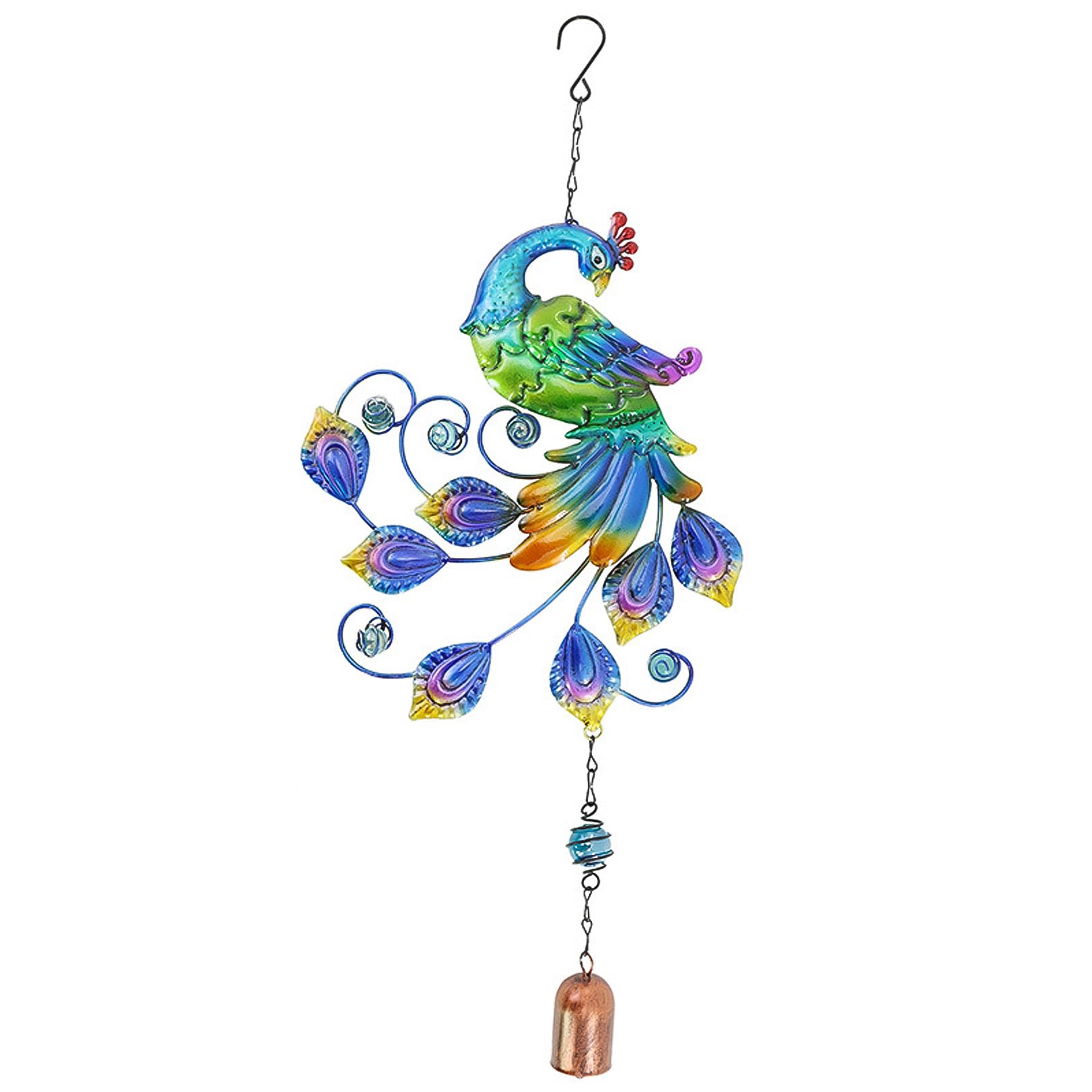 Umimiss Peacock Garden Ornaments - Wind Spinners, Outdoor Garden Peacock, Solar Wind Spinner, Stainless Steel, Kinetic, 3D Streamer Effect, Coclor