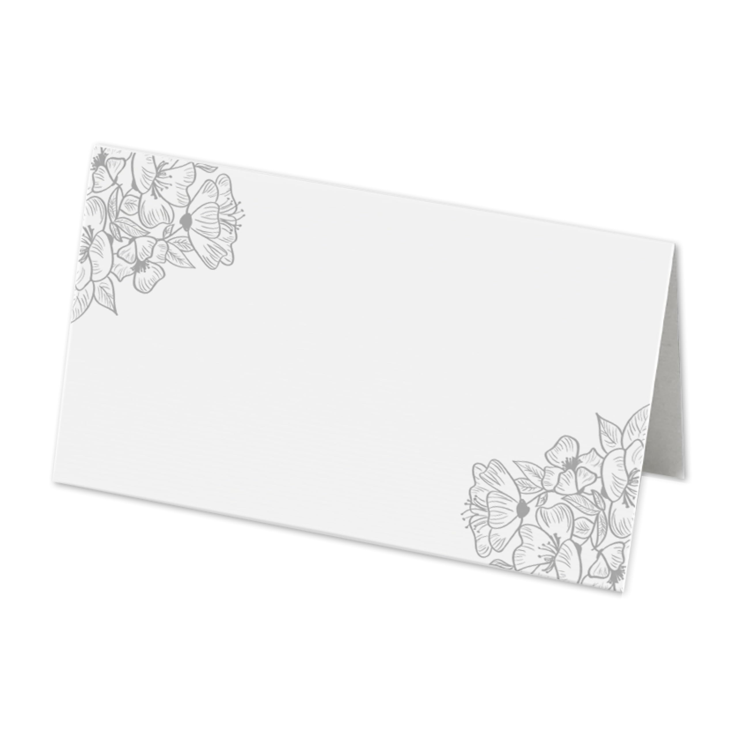 50 Floral Name Place Cards - 8cm by 4cm Place Name Cards for Table Setting, Christmas, Parties, & Wedding Decoration (Pack of 50)