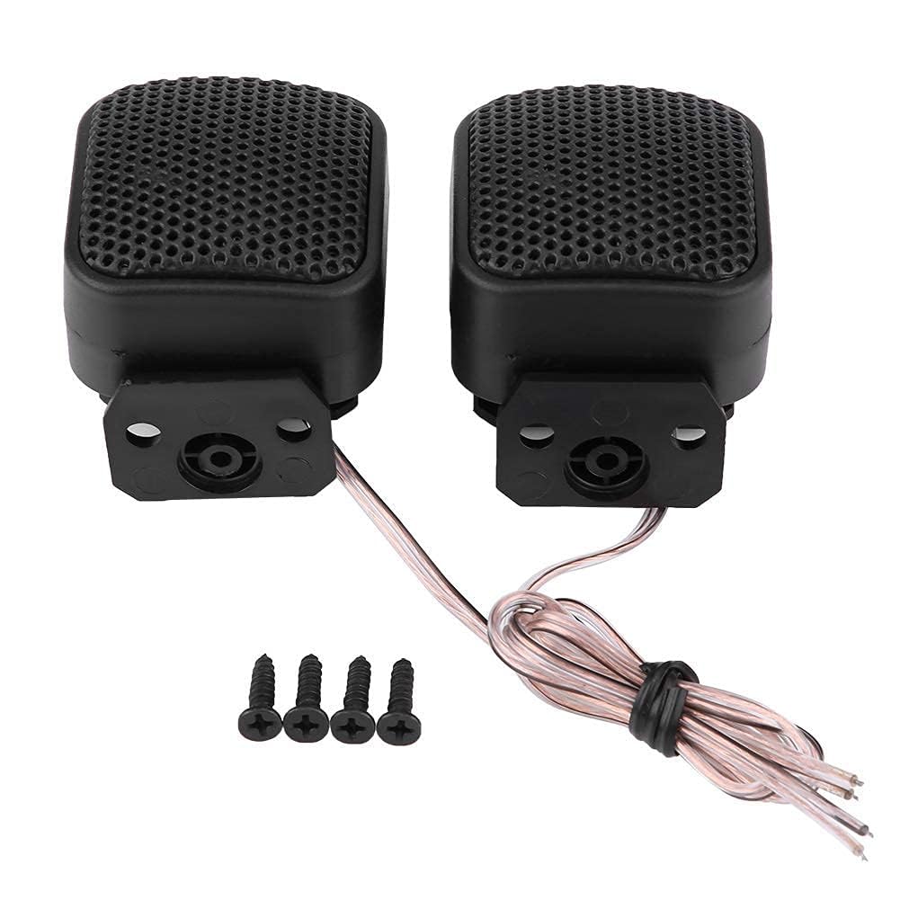 Aramox 1 Pair Car Audio Speaker, Universal 12V DC Super Power Loud Square Car Audio Tweeter