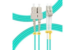 FLYPROFiber- OM4 Fiber Patch Cable, OM4 SC to LC 5M/16ft, Length Options: 1m-10m, 40GB/100GB Duplex 50/125um Multimode Fiber 