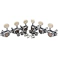 Guyker Guitar Locking Tuners (3L + 3R Handed) – Vintage Deluxe Lock String Tuning Key Pegs Machine Heads Replacement Parts – Chrome, Cream Handle