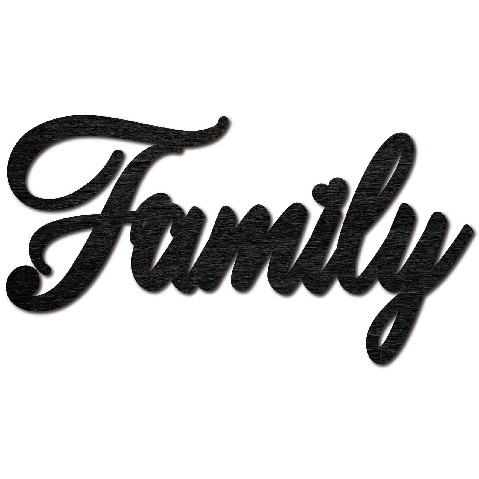 CREATCABIN Family Wood Cut Decor Laser Cut Sign Wooden Door Sign Wall Hanging Decoration Unfinished Color DIY Crafts New House Door Display Gift for Friends New Couple Housewarming Black 11.9x6.3 Inch