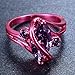 RongXing Jewelry 2016 New Amethyst Diamond Ring,14KT Gold Red 