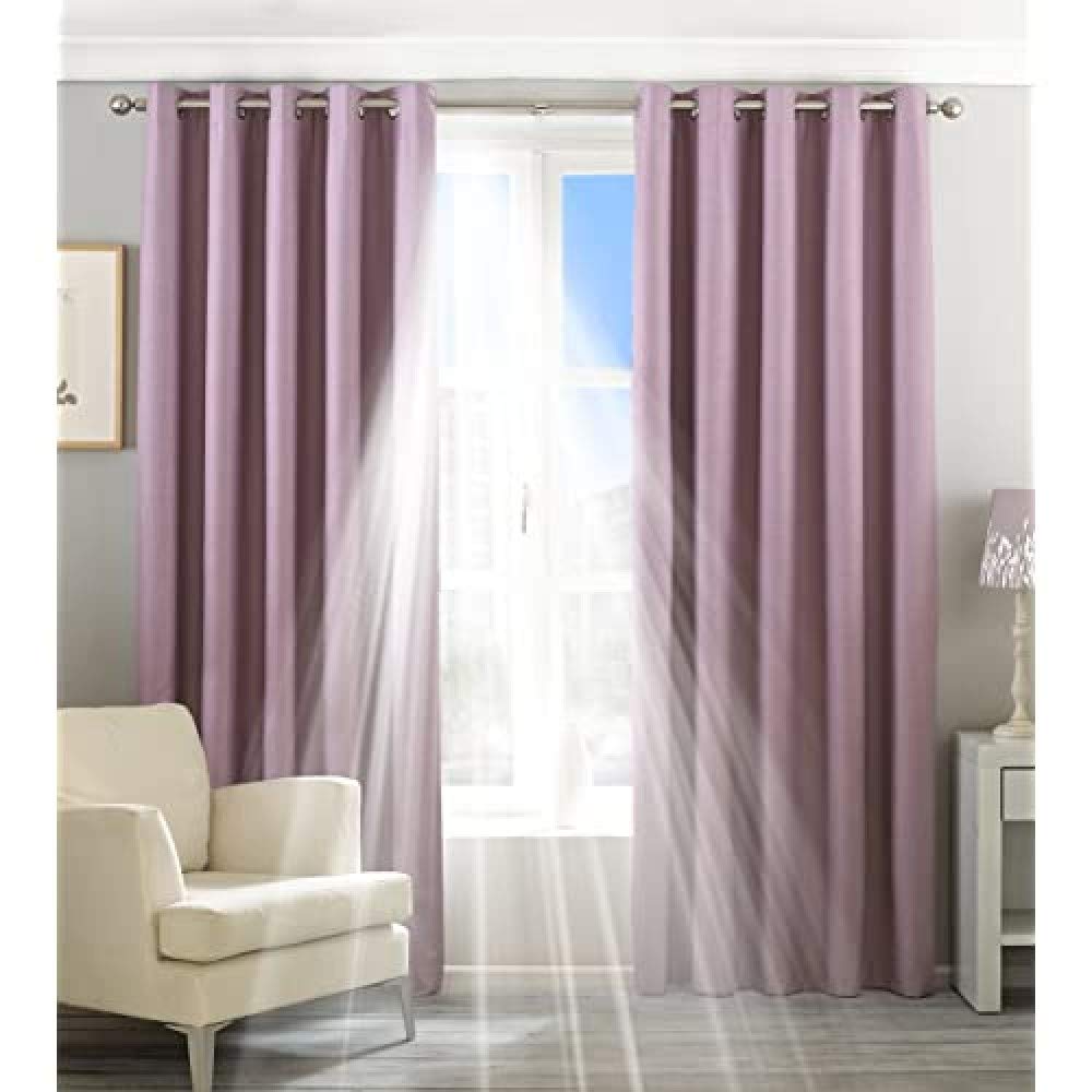 Riva Home Guaranteed Blackout Thermal Eclipse Eyelet Curtains, Purple, 90" x 90" (229 x 229 cm)