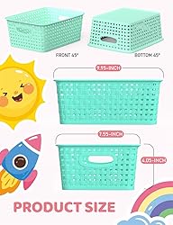 WYT 6-Pack Plastic Small Shelf Storage Weave