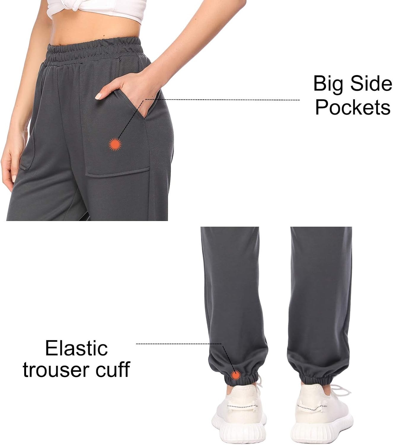 Misakia Women's Sweatpants High Waisted Thin Active Pants Workout Jogger Lounge Trousers with Pockets 2021 Spring Summer: Clothing