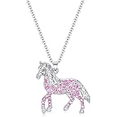 luomart Girls Horse Necklace Gifts for Women,Animal Horses Pendant Necklaces Jewelry for Women