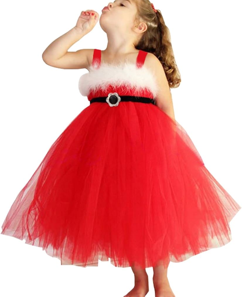 Princess Dress Lovely Girls Long Red Christmas Dresses Baby