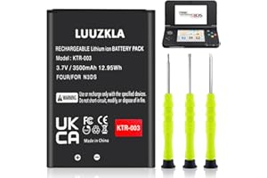 Luuzkla 3500mAh KTR-003 Battery, (2024 New Upgrade) Compatible with Nintendo New 3DS/KTR-003 Game Console, with Full Tool Kit