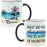 Fatbaby Funny Retirement Gifts For Women Men,What Do You Call A Person Who is Happy On Monday Retired Coffee Mug for Coworker Friends Farewell Gifts Idea 11OZ