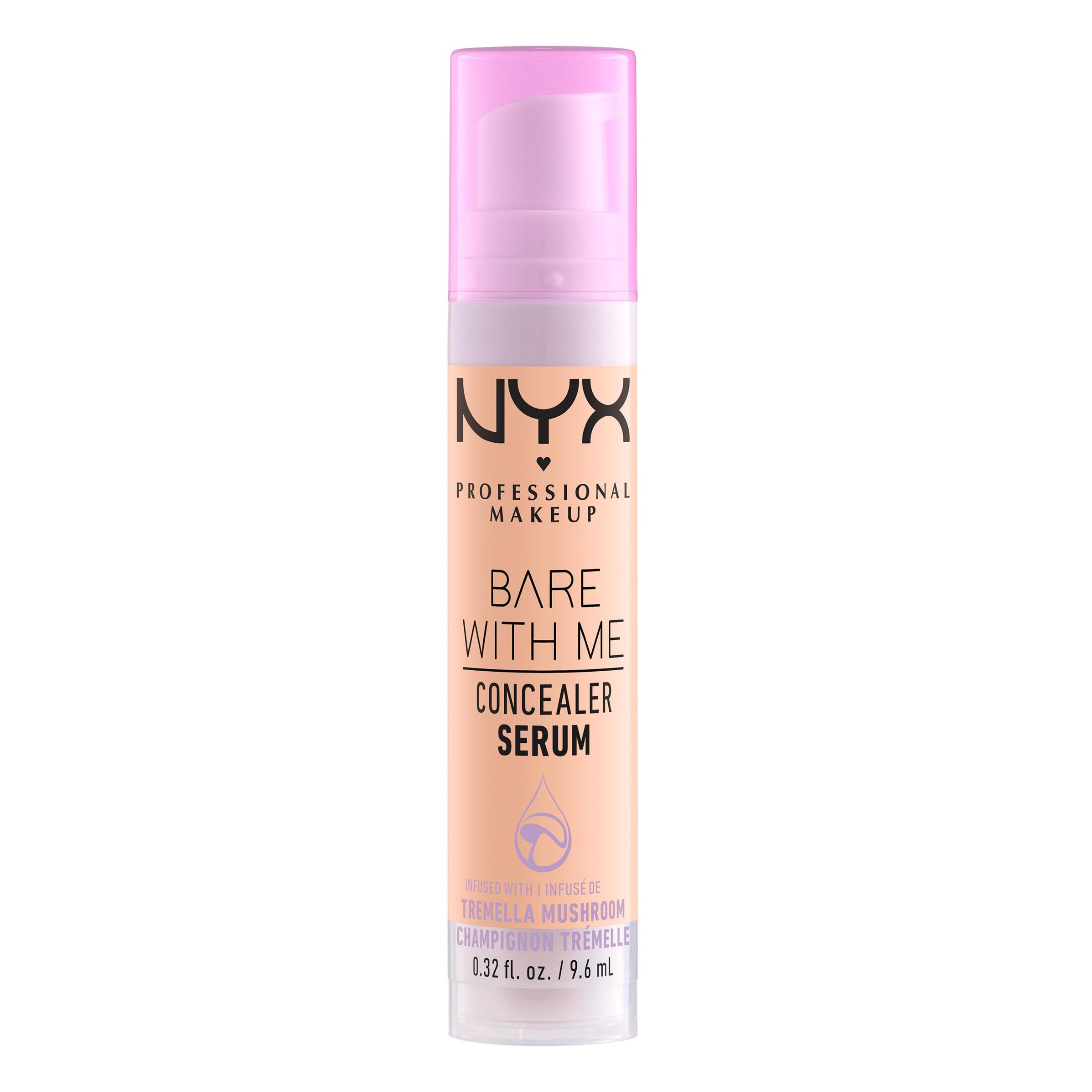 NYX Professional Makeup Concealer Serum, Combats Dark Circles, Acne, Redness and Irritation, 24 Hours of Hydration, Medium Coverage, Bare With Me, 9.6 ml, Medium Vanilla
