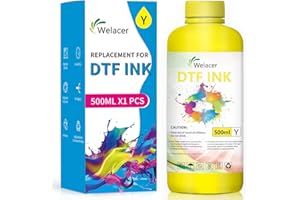 Welacer DTF Ink Yellow 500ml - Premium Heat Transfer Ink Conversion Kit Refill for L1800, I3200, R1390, XP600, R2400, L800, 1430, P400, P800, R2000, XP-15000 Printers, for DTF Film