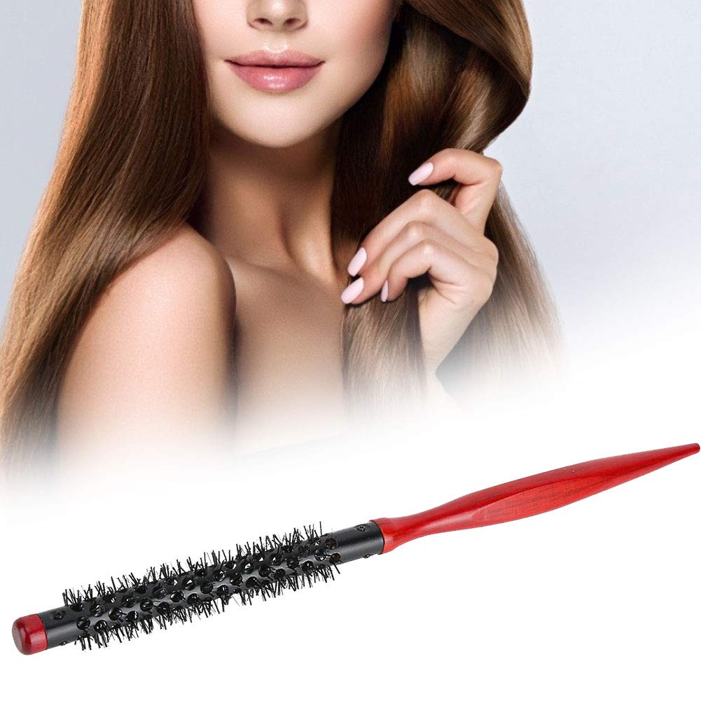 Roller Comb for Men and Women Nylon Bristles Round Salon Hair Styling Brush Comb for Blow Drying Curling Straightening(0.4in)