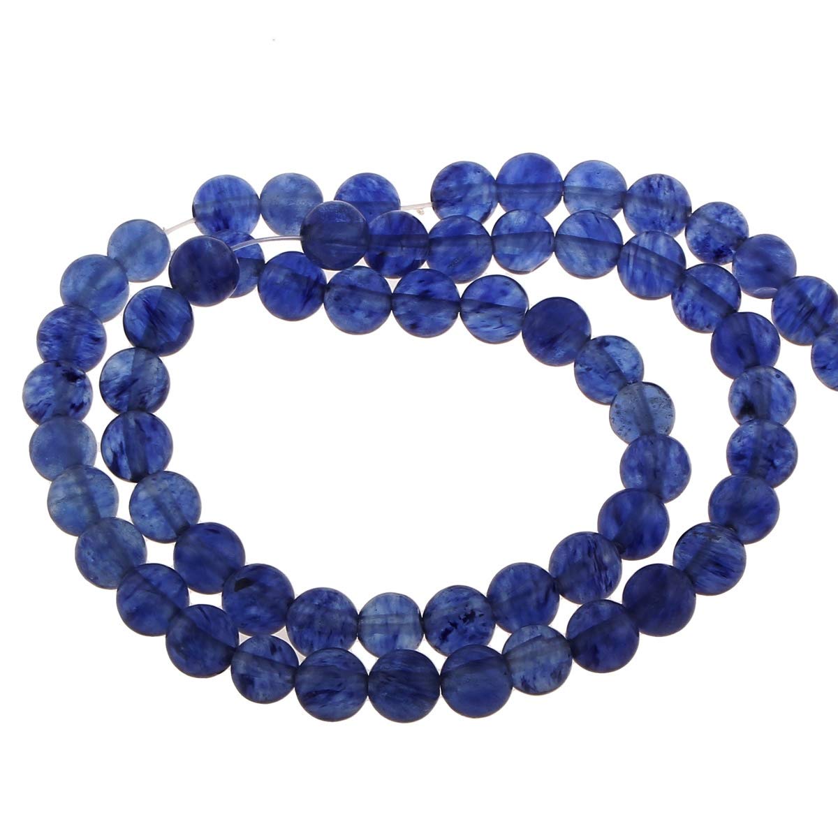 Perlin – Pack of 45 Blue Quartz Watermelon Gemstone Beads 8 mm Round Gemstones Semi-Precious Stone Gemstone Jewellery Beads Craft Beads G770 x3