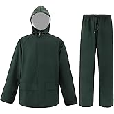 VUVEA Rain Suit For Men & Women Waterproof Heavy Duty Rain Gear Reflective Jacket for Fishing Outdoor Work Raincoats