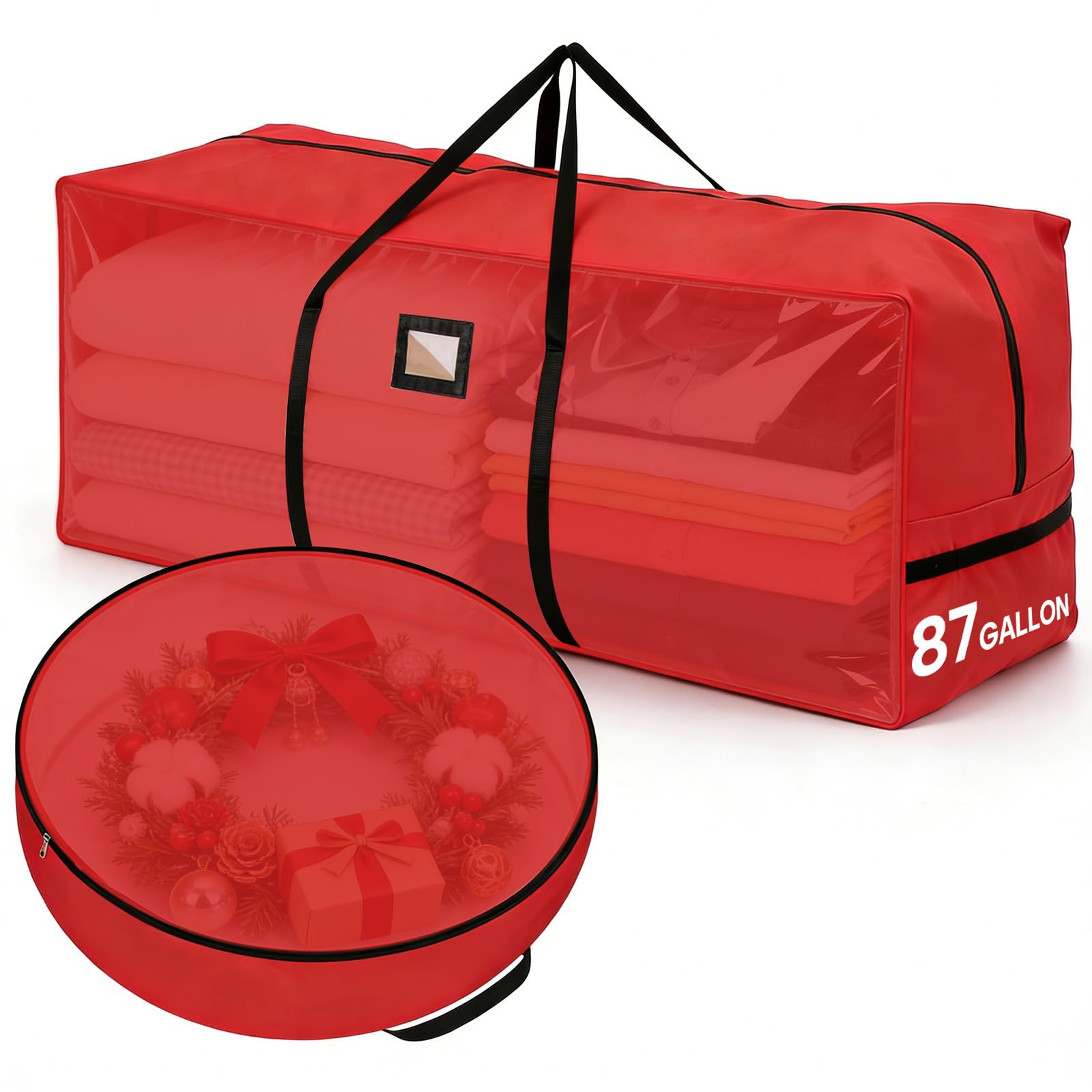 christmas tree storage bag box 9ft, 2 pack heavy duty christmas tree bag container, 600d oxford wate