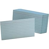 Oxford Ruled Color Index Cards, 3" x 5", Blue, 100 Per Pack (7321 BLU)