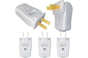 SUPLEVEL 15 Amp Electrical Replacement Plug 2 Prong for Lamp, 2P 2W Straight Blade or Angle Plug, Light Duty, Non-Polarized, 125V Male Power Plug for Small Appliances, Power Strips and Lamps, 5-Pack