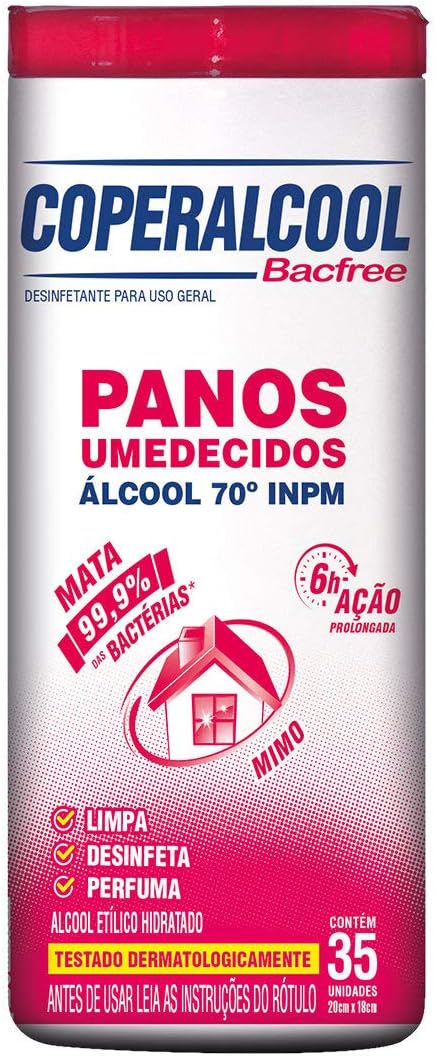 Lenços Umedecidos Álcool 70% - 35 unidades