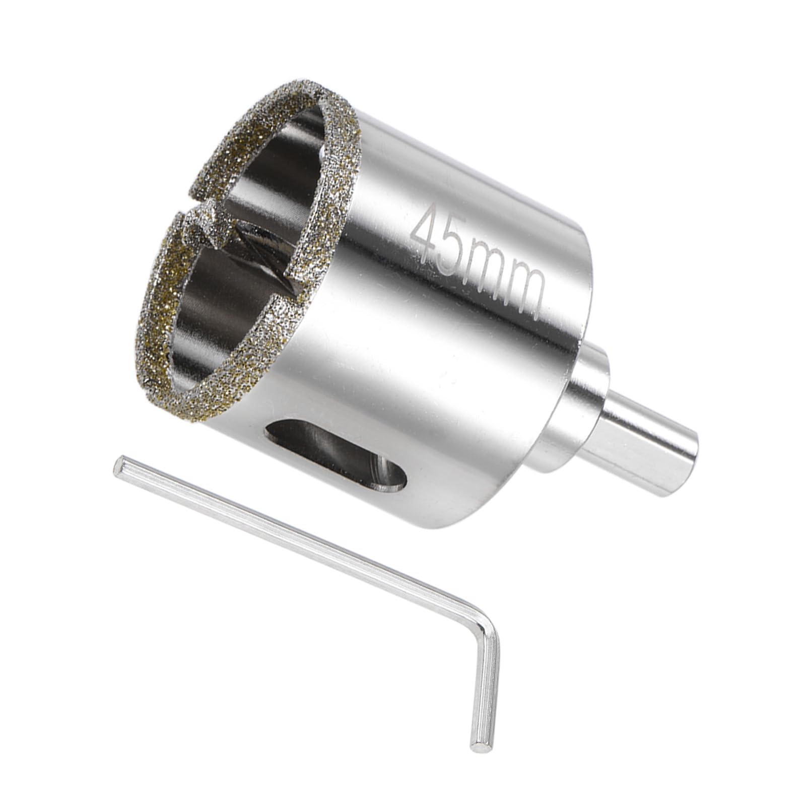 CoCud Diamond Hole Saws Drill Bits, 45mm / 1-25/32" Drilling Diameter, White Zinc Plated with Center Guide Drill Bit - (Applications: for Glass Ceramic Tiles Marble Stone)