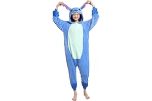 SCOPUCI Unisex Adult Animal Onesie Pajamas, Mens Womens Flannel Halloween Cosplay Costume/Homewear/Sleepwear