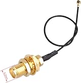 Jopto 5PCS 10cm RP-SMA Male Bulkhead to U.FL IPX-4 MHF4 Pigtail Cable Black view 5