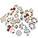 Julie Wang 30pcs Silver Gold Tone Mixed Enamel Sock Tree Charms for Jewelry Making