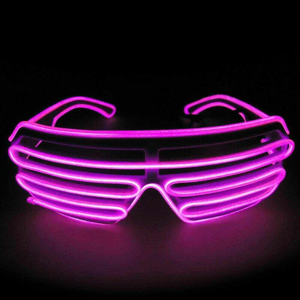 Neon El Wire LED Light Up Shutter Flashing Glasses Eyewear for Nightclub Halloween Rave Party Disco DJ Music,Concert Live,Fancy Dress (Pink) — image 1