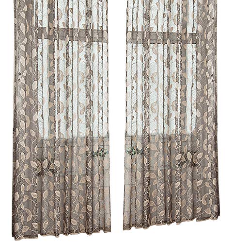 Aside Bside Floral Pattern Wrap Knitting Jacquard Sheer Curtains