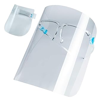 Amazon Co Jp フェイスシールド メガネ型 １０個 セット メガネフレーム １０個 シールド １０枚 産業 研究開発用品