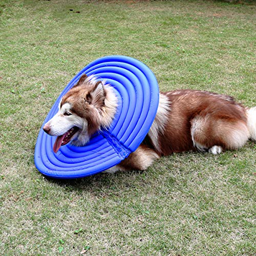Soft Pet Recovery Collar,Anti Bite Waterproof Cone Collar for Dogs and Cats (L, Blue)