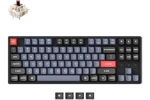 Keychron K8 Pro QMK/VIA Wireless Mechanical Keyboard, Hot-Swappable Aluminum Frame TKL Custom Programmable Keyboard with RGB Backlit, Gateron G Pro Brown Switch for Mac Windows Linux