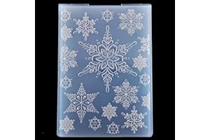 KWELLAM 3D Merry Christmas Snowflake Background Plastic Embossing Folders for Card Making Scrapbooking and Other Paper Crafts 3072503