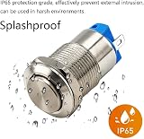 Gebildet 4Pcs Waterproof Latching Push Button Switch 12V 24V 125V 250VAC view 5