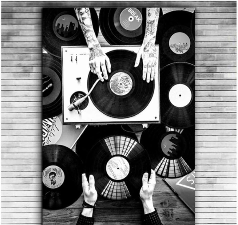WLKQY Discos de vinilo Arte de la pared Pintura en lienzo Carteles de