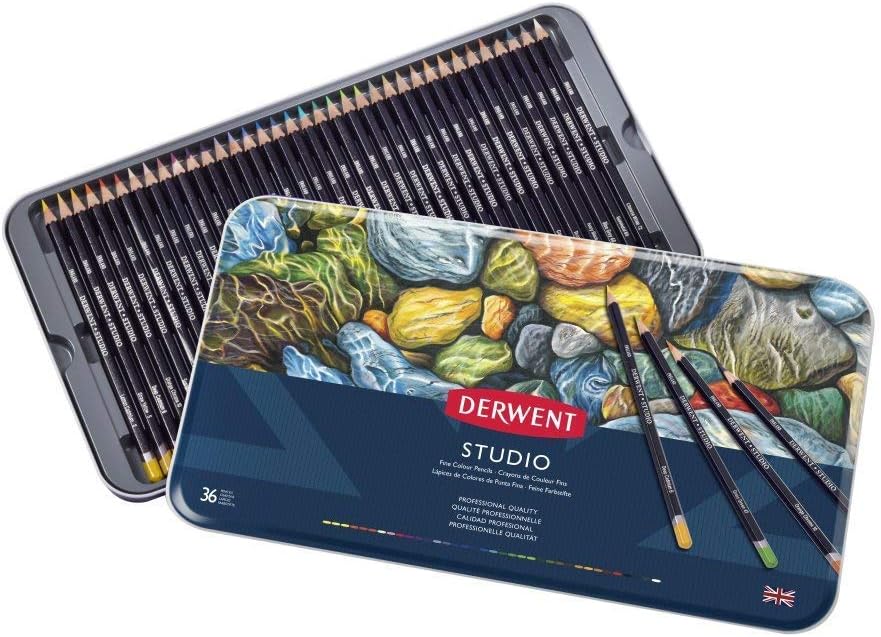 Derwent Colored Pencils, 72 Studio, 3.4mm Core, Wooden Box, 72 Count (32199) : Wood Colored Pencils : Office Products