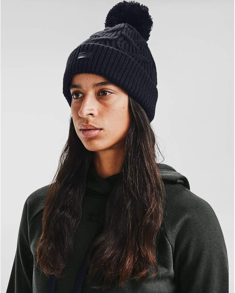 Under Armour Women's Around Town Beanie, Black (001)/Black, One Size Fits All : Clothing
