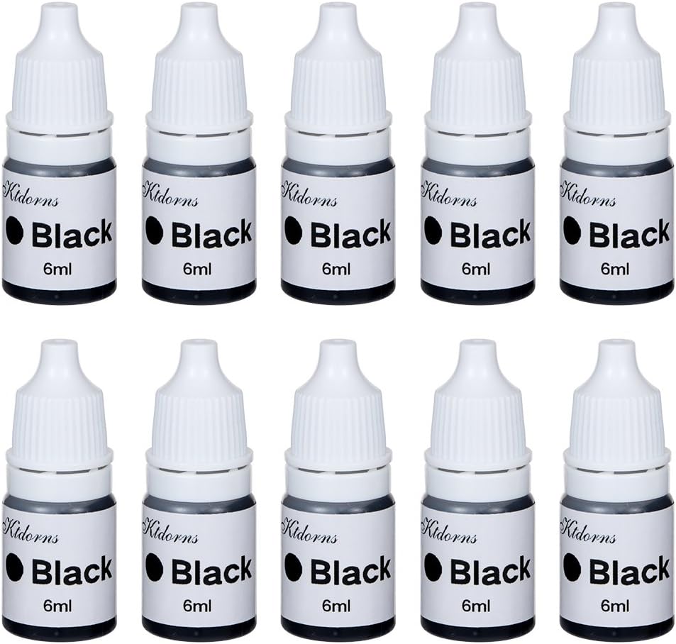 Bath Bomb Supplies-10 Bottles of Skin Safe Food Grade for Soap Coloring, Black,0.24-Ounce (Black)