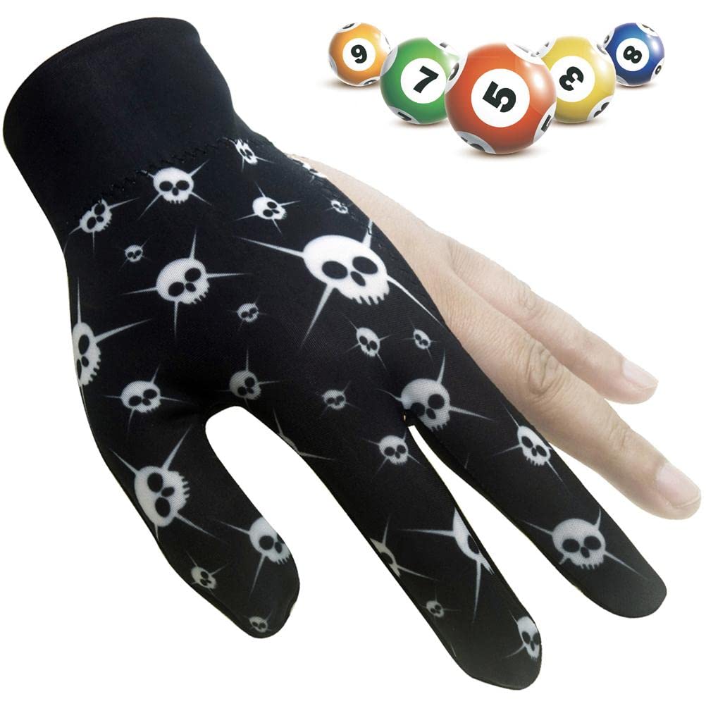 Tumnea Billiard Glove Left Three Finger Billiard Gloves for Men Women Elastic Non-Slip Abrasion Resistant Breathable Billiard Pool Cue Gloves for the left hand