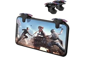 Newseego for Mobile Game Controller Trigger, [Upgraded Version] Mobile Controllers Colorful Trigger Sensitive Shoot and Aim Button for Knives Out/Rules of Survival Trigger for Android & IOS-Black