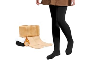 Zando Winter Fleece Lined Thick Tights Girls Thermal Footed Ballet Leggings Kids Warm Dance Stockings Toddler Pantyhose