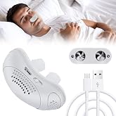 Anti Snoring Devices, Effective Snoring Prevention, Twin Turbine Electric Adjustable and Breathabl, Snoring Solution for Men and Women, Suitable for All Nose Shapes, Snore Stopper White
