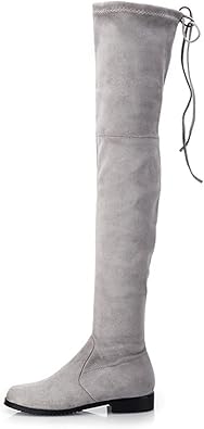 grey over the knee boots flat