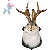 Daily Partner Faux Taxidermy Wall Sculptures Jackalope Mount, Resin Rabbit Deer Decor, Unique Animal Head Sculpture for Rustic Home Wall Decor (1PC)